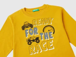 T-shirt with print in warm organic cotton