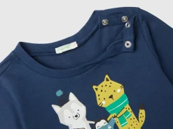 T-shirt with print in warm organic cotton