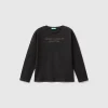 T-shirt with rhinestone logo