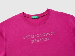 T-shirt with rhinestone logo
