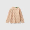 T-shirt with rouched collar