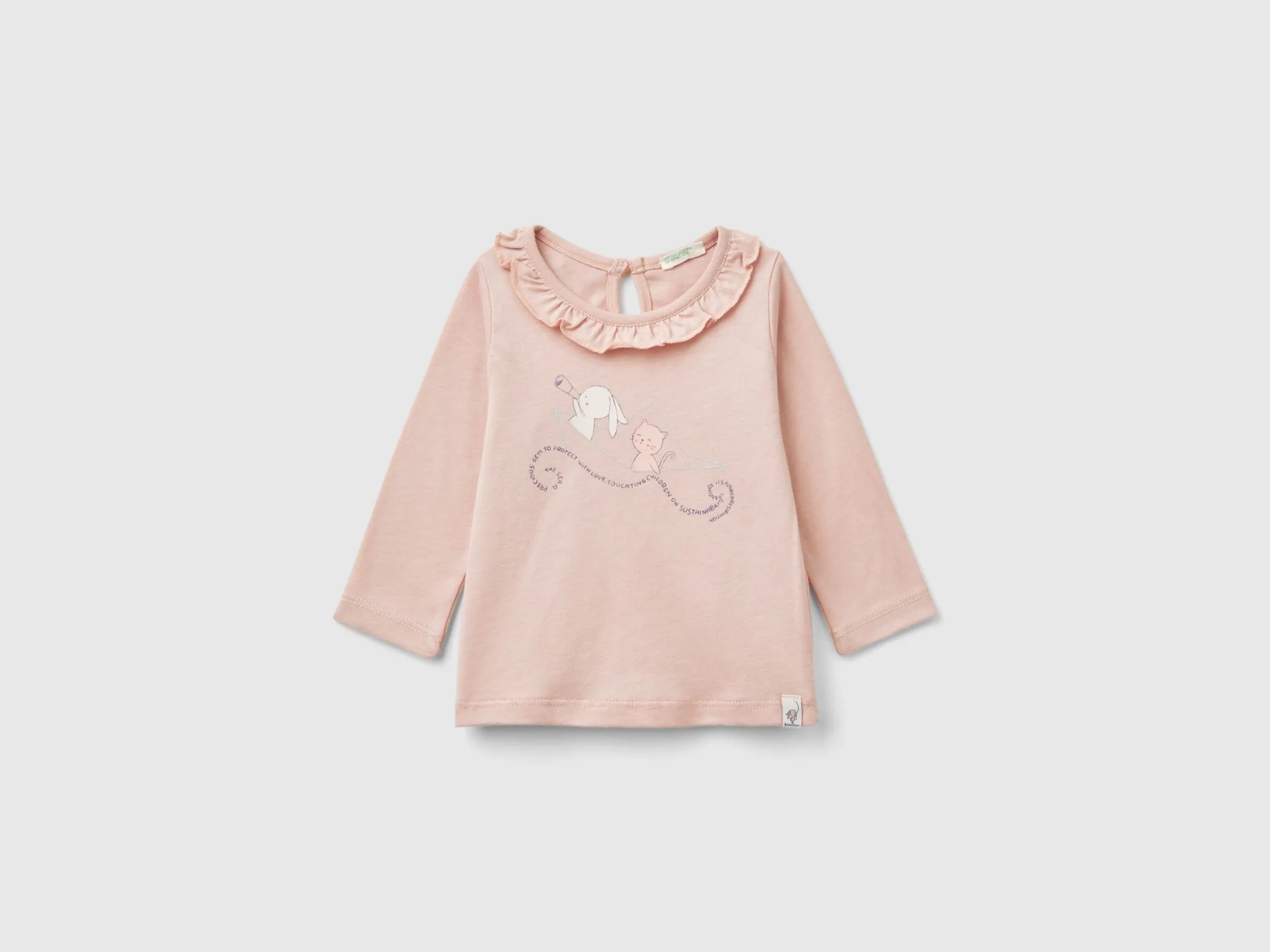 T-shirt with rouched collar