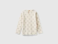 T-shirt with rouched collar