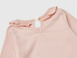 T-shirt with rouched collar