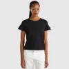 T-shirt with ruffled sleeves