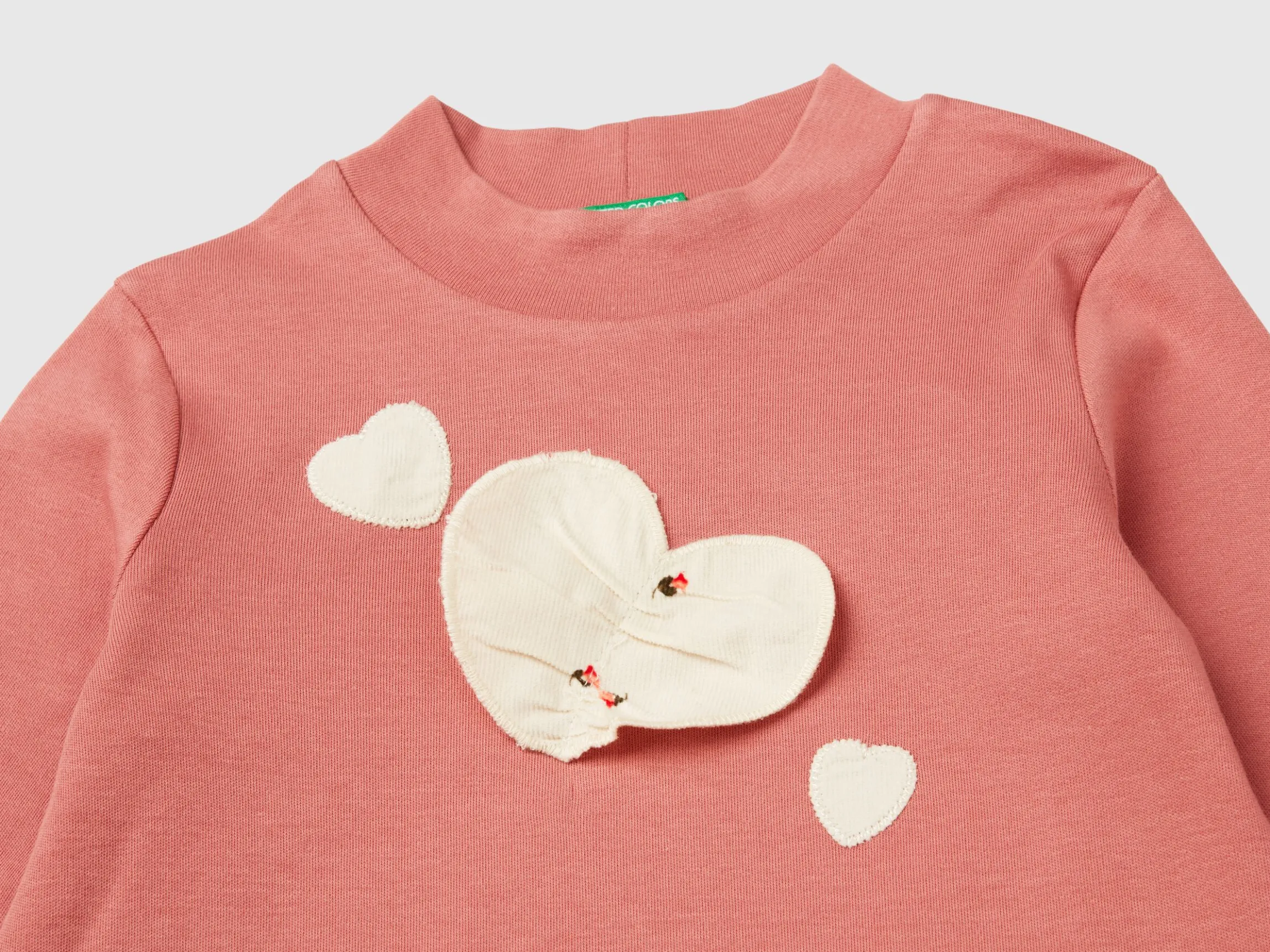 Turtle neck t-shirt with heart patch