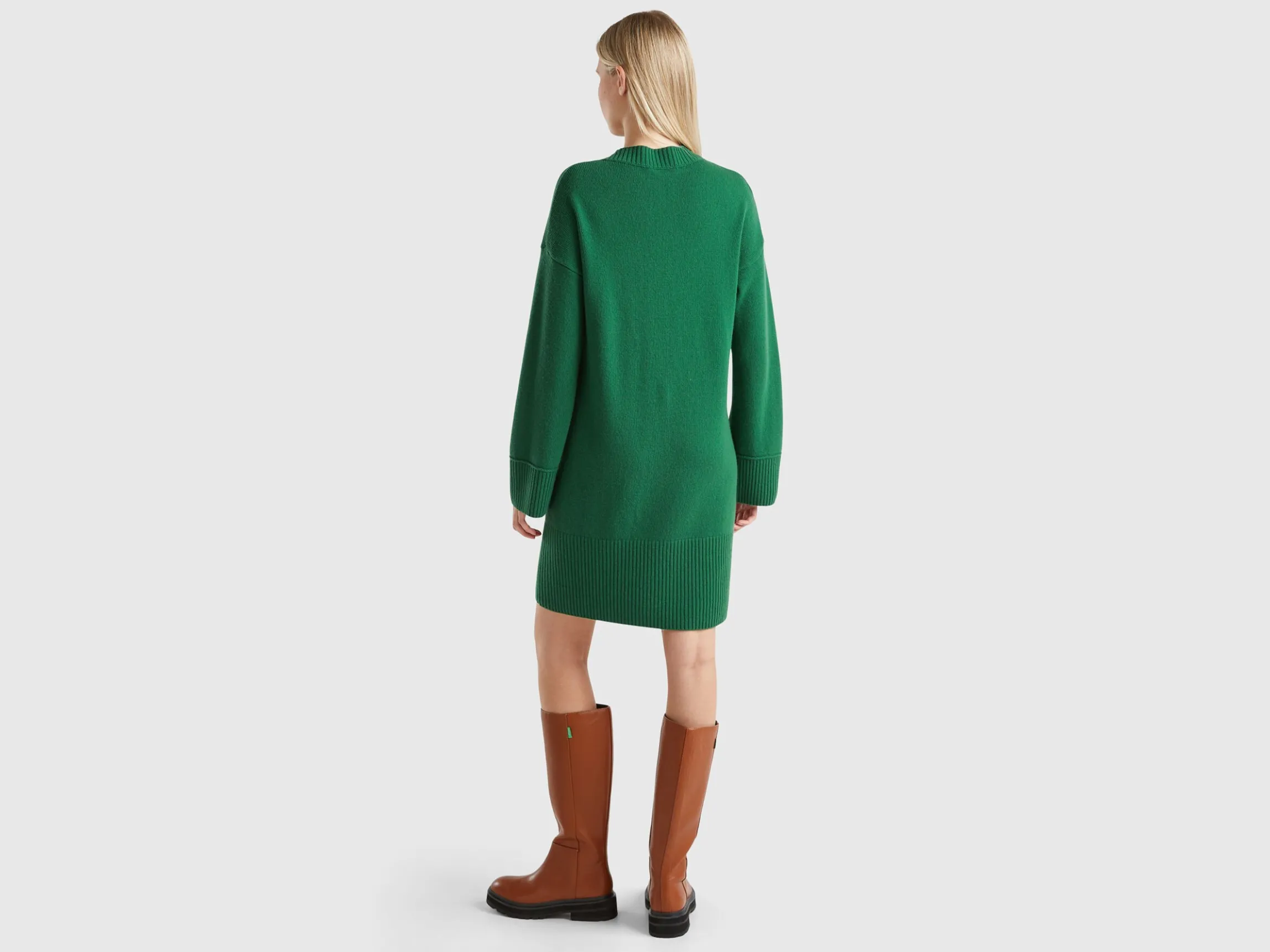 Turtleneck dress in wool blend