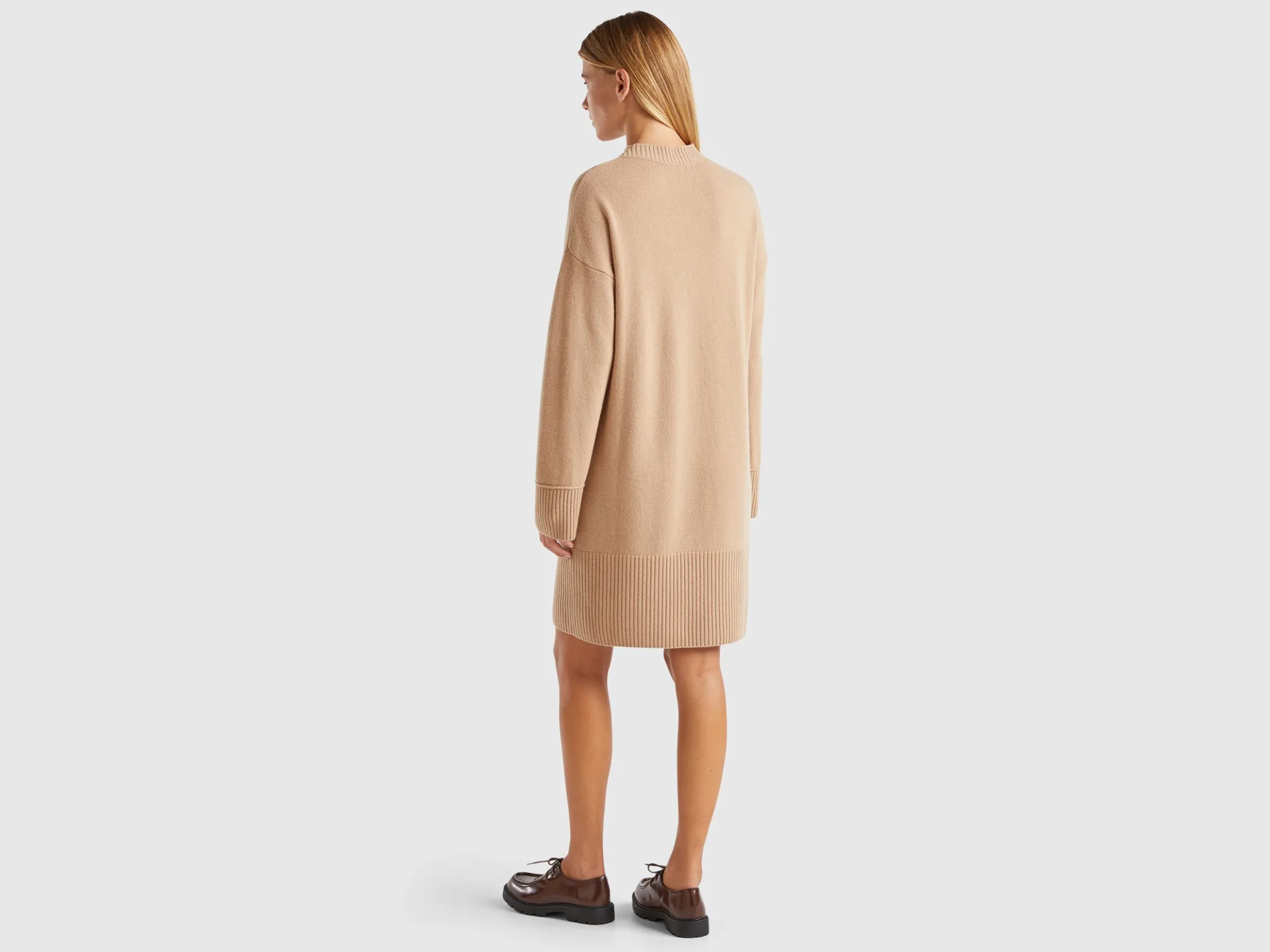 Turtleneck dress in wool blend