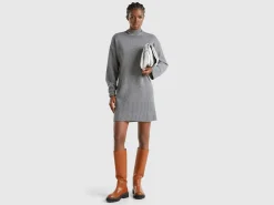 Turtleneck dress in wool blend