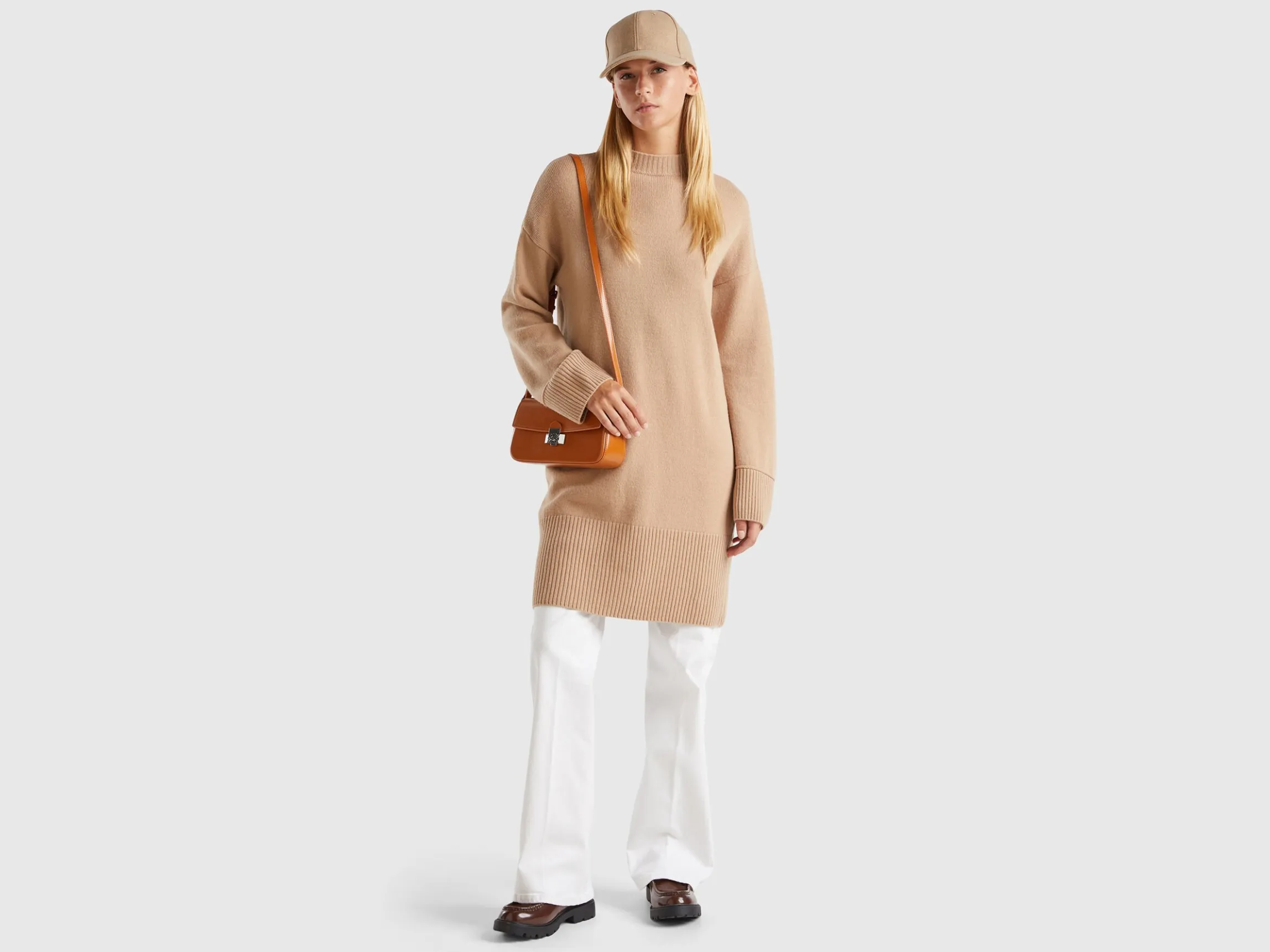 Turtleneck dress in wool blend