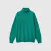 Turtleneck sweater in cashmere and wool blend