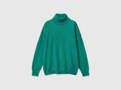 Turtleneck sweater in cashmere and wool blend