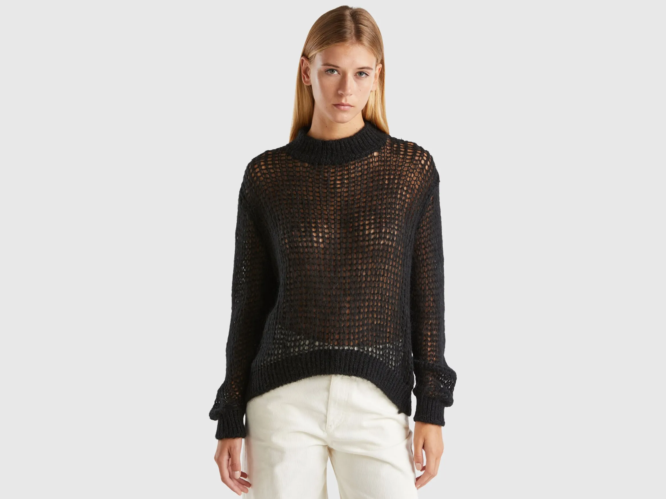 Turtleneck sweater in mohair blend