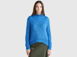 Turtleneck sweater in mohair blend