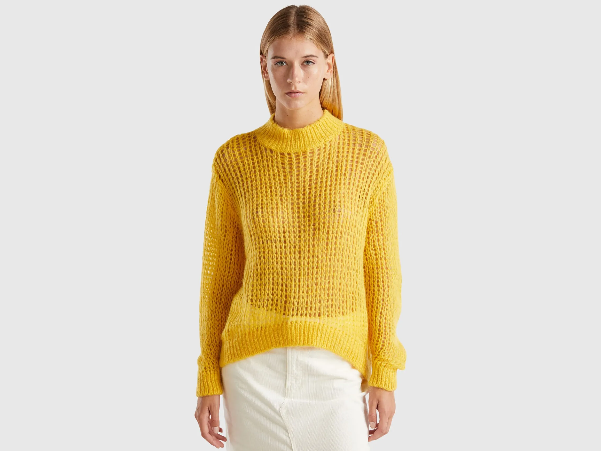 Turtleneck sweater in mohair blend