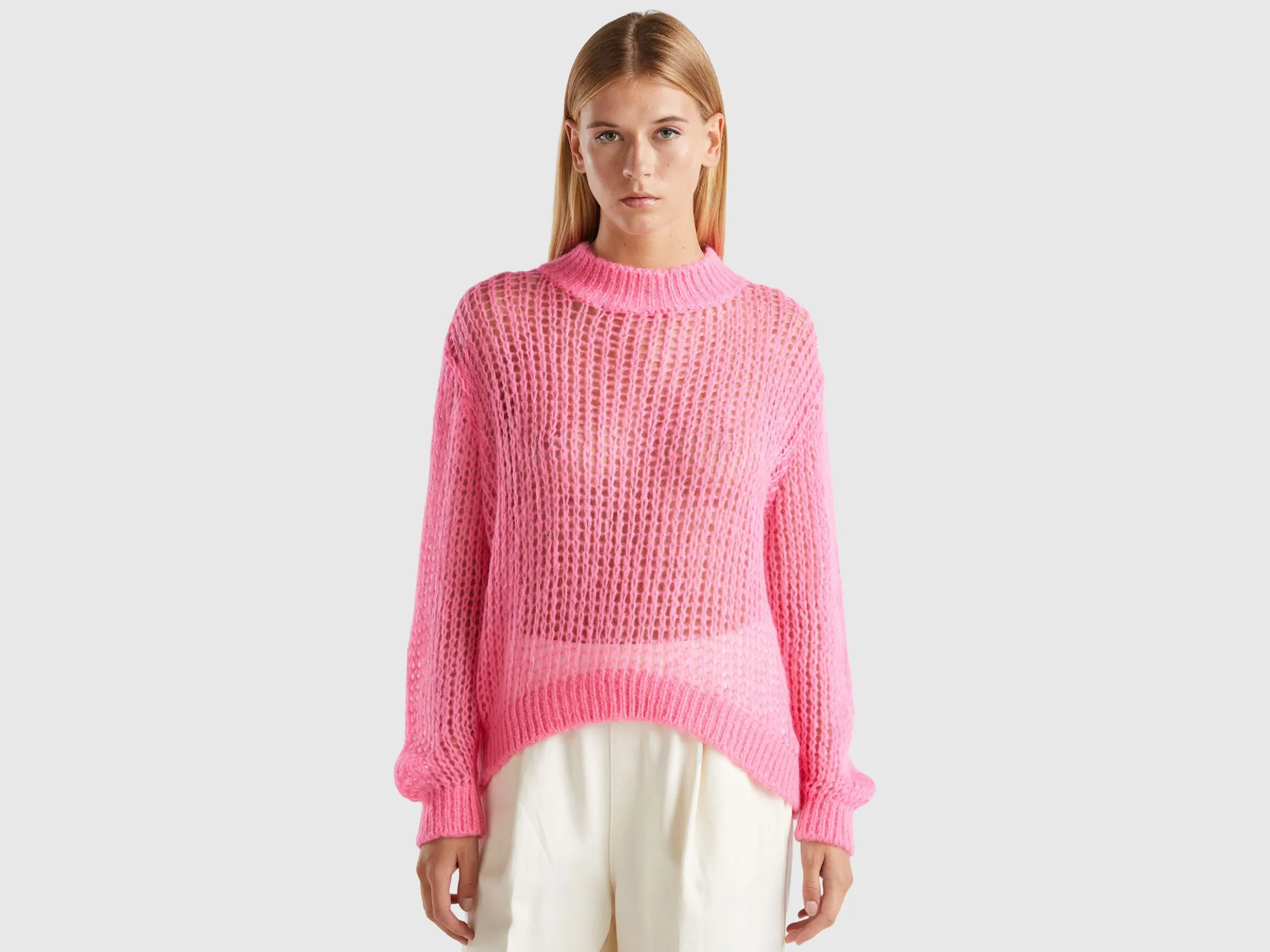 Turtleneck sweater in mohair blend