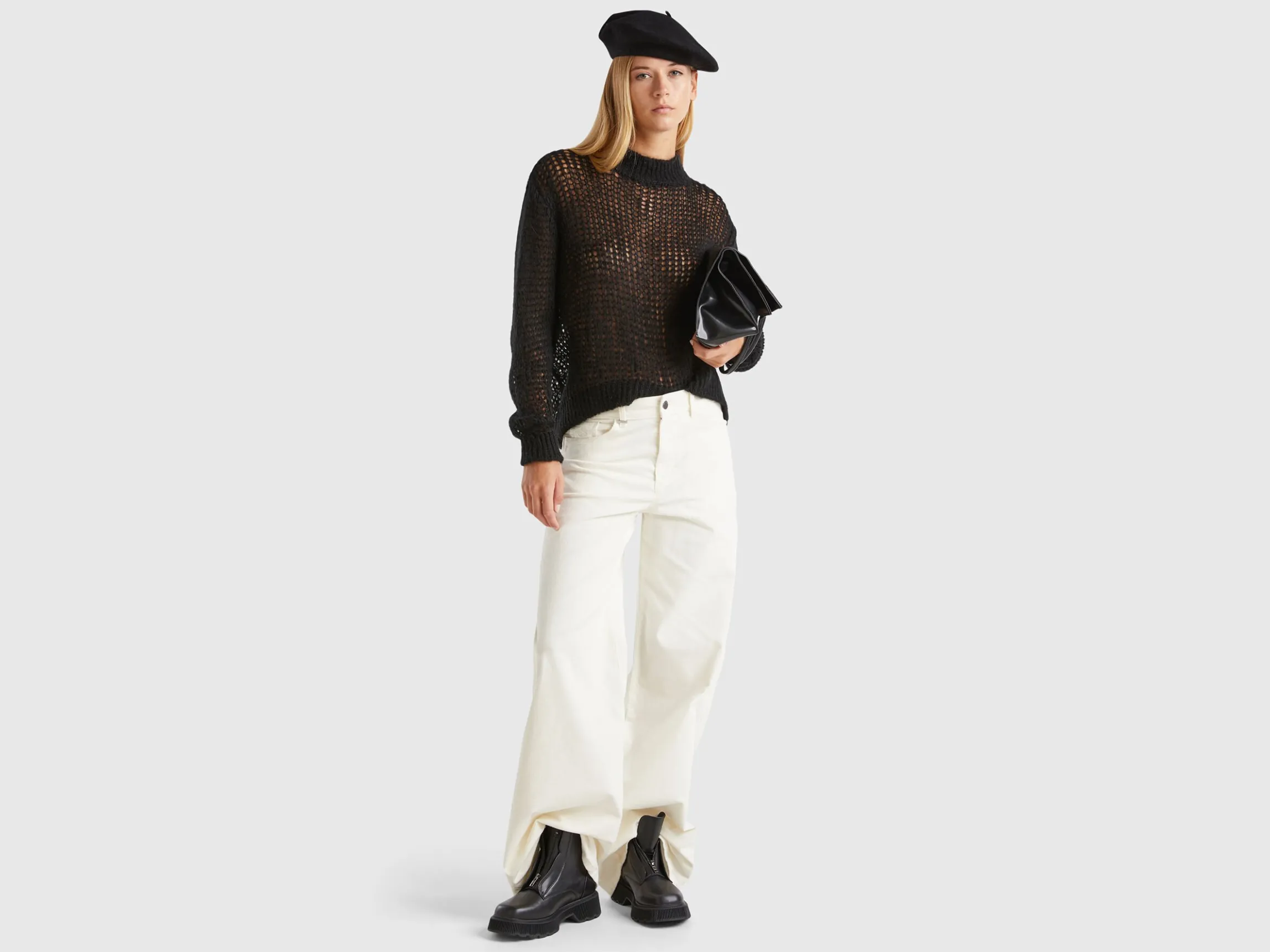 Turtleneck sweater in mohair blend