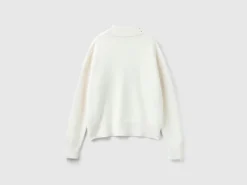 Turtleneck sweater with rhinestones