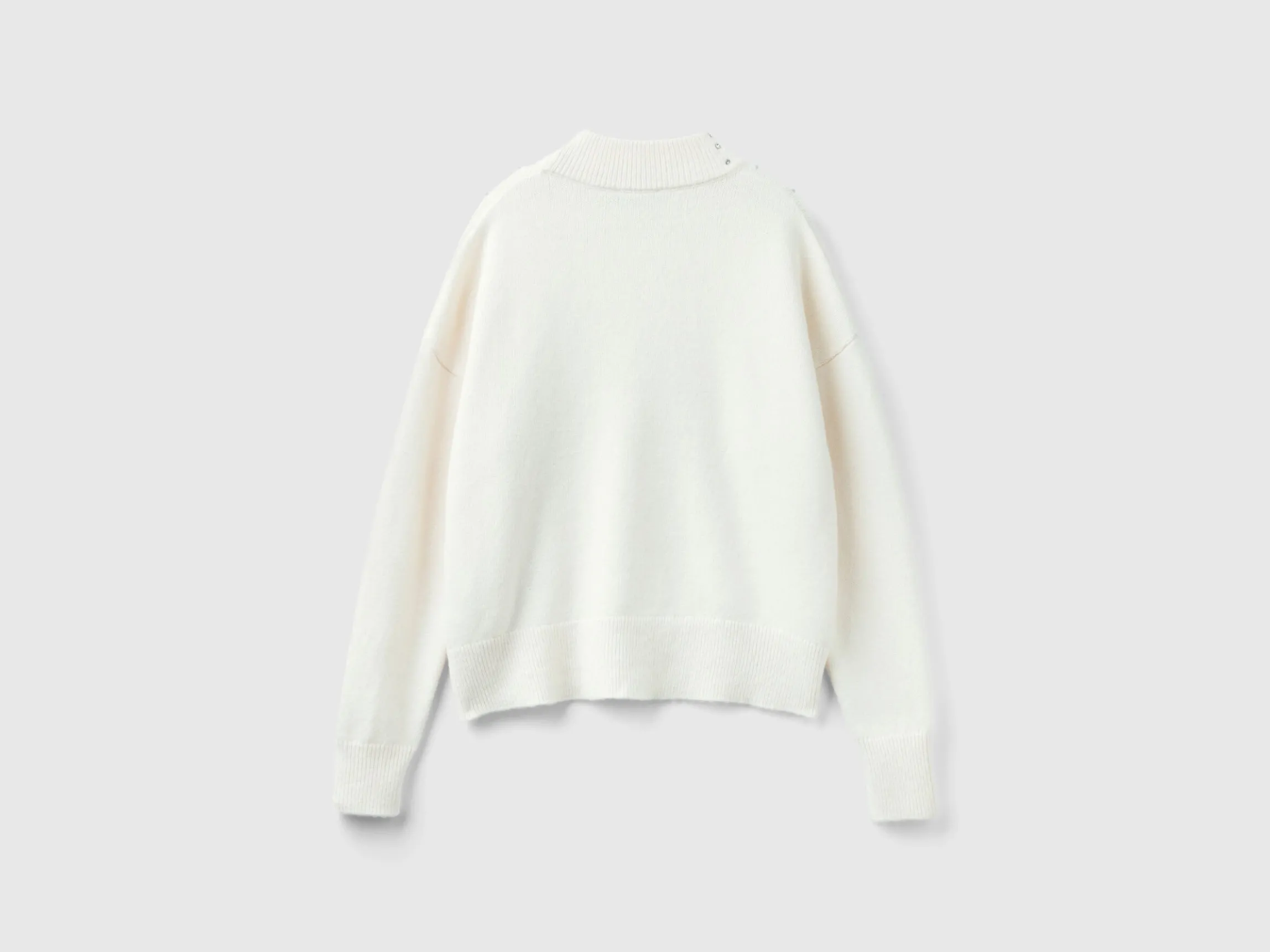 Turtleneck sweater with rhinestones