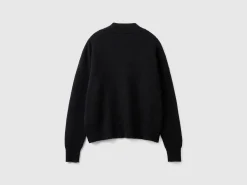Turtleneck sweater with rhinestones