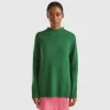 Turtleneck sweater with slits