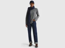 Turtleneck sweater with slits