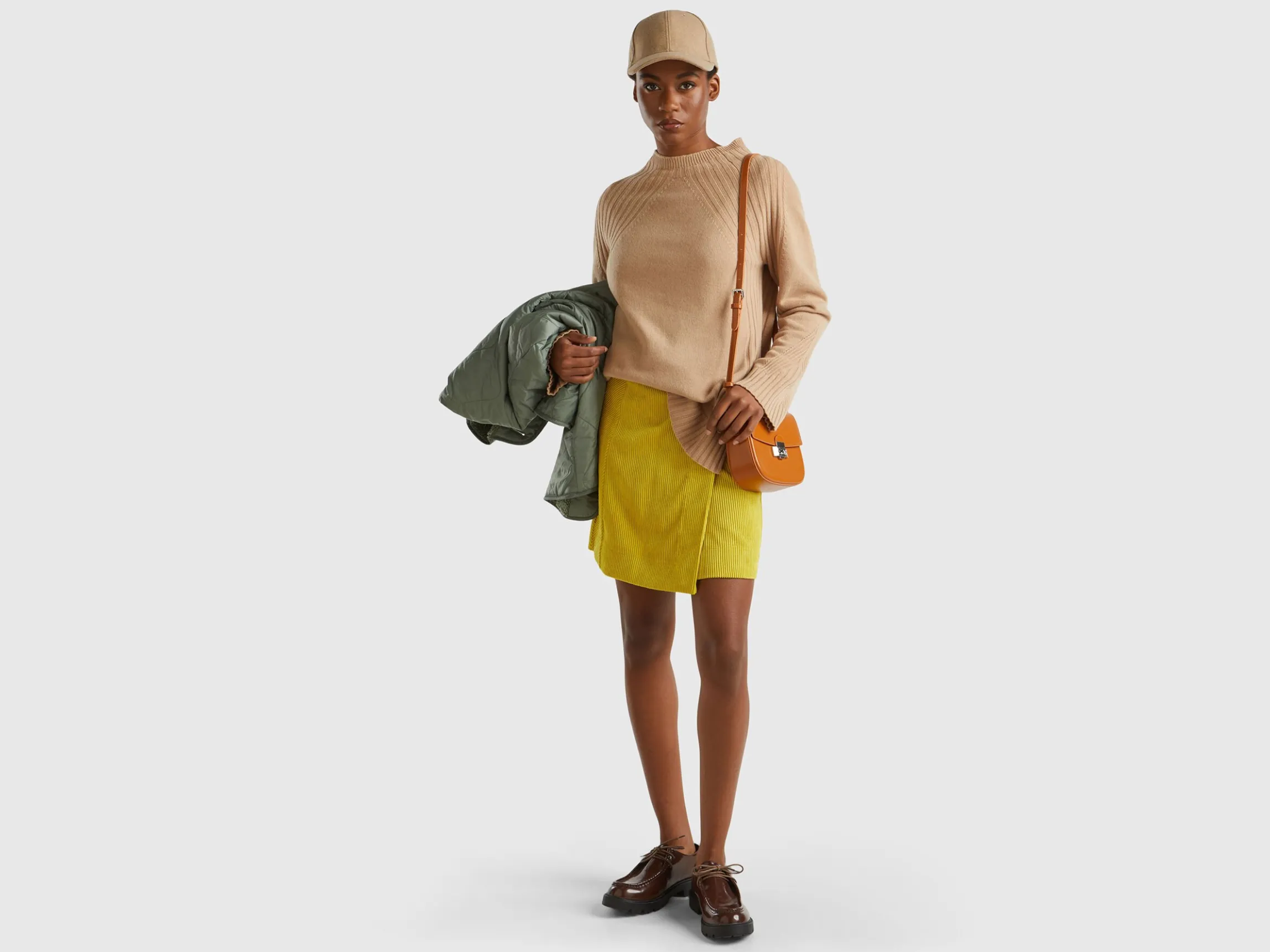 Turtleneck sweater with slits