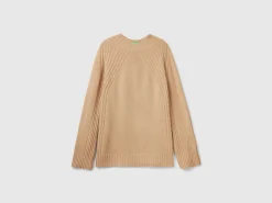 Turtleneck sweater with slits