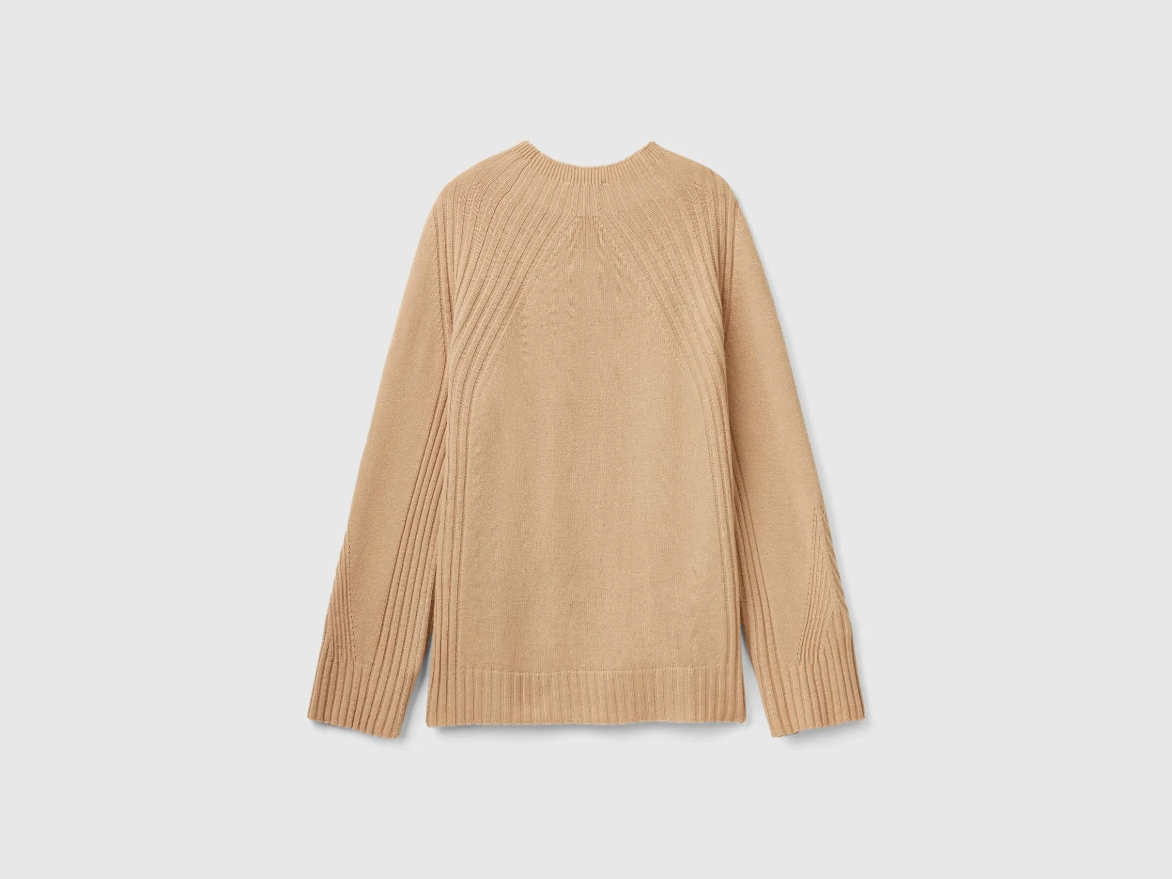 Turtleneck sweater with slits