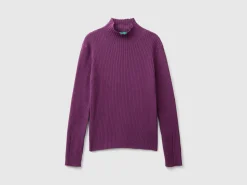 Turtleneck t-shirt in cotton blend