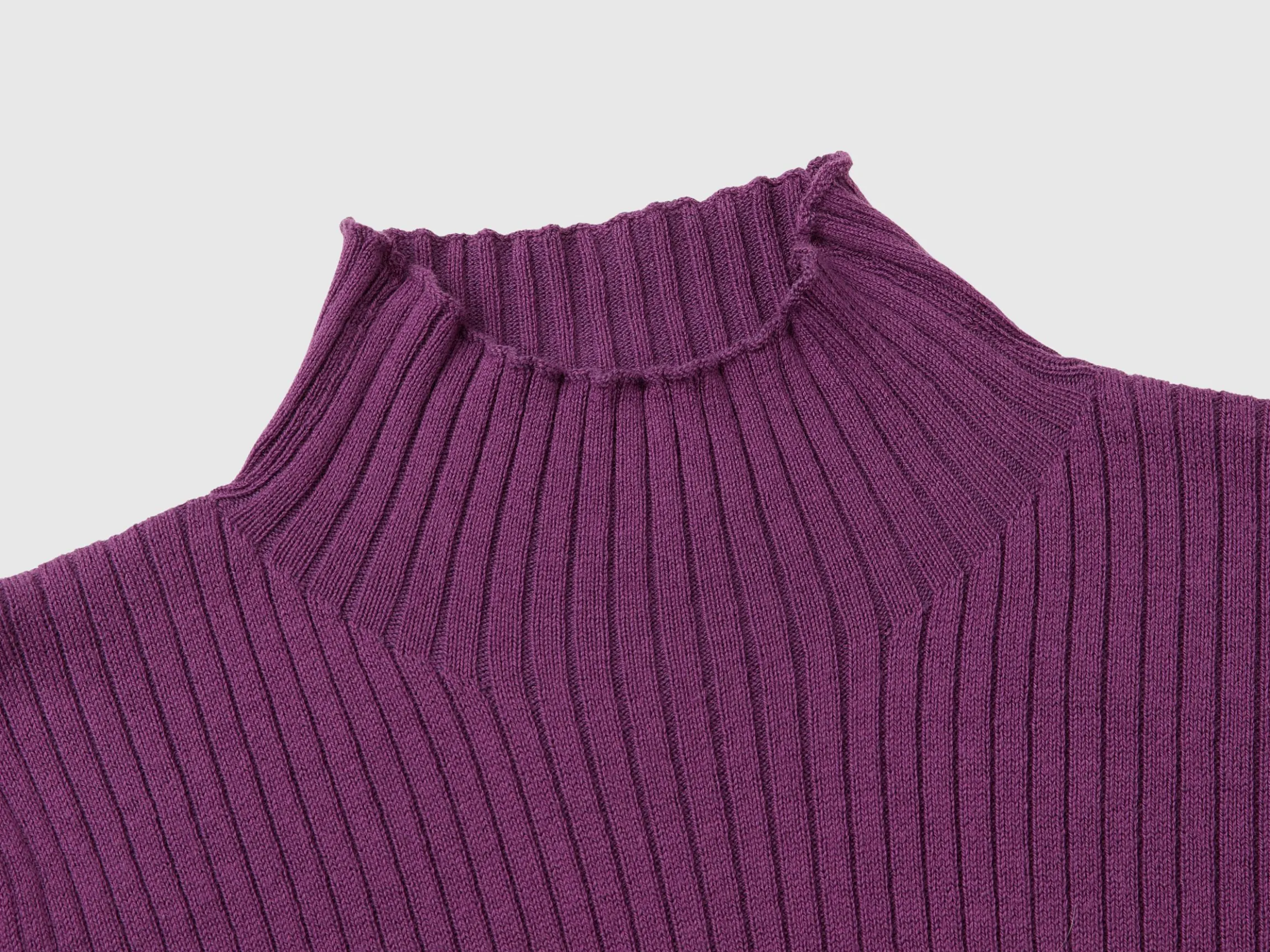 Turtleneck t-shirt in cotton blend
