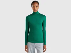 Turtleneck t-shirt in stretch viscose