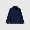 Turtleneck t-shirt in stretch cotton
