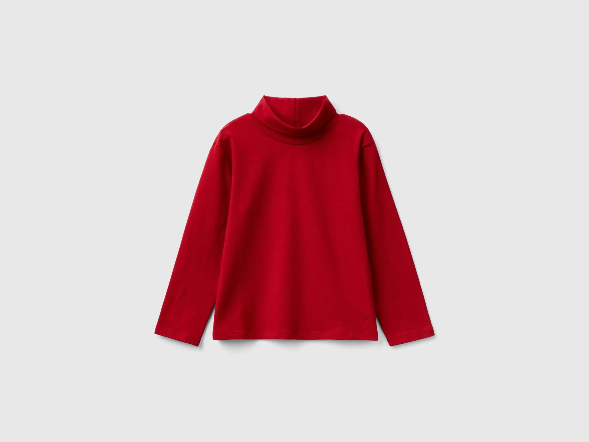 Turtleneck t-shirt in stretch cotton