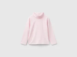 Turtleneck t-shirt in stretch cotton