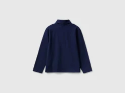 Turtleneck t-shirt in stretch cotton