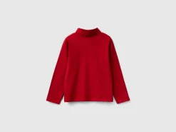 Turtleneck t-shirt in stretch cotton