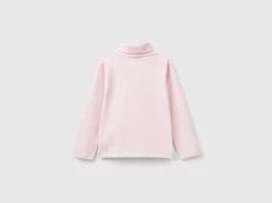 Turtleneck t-shirt in stretch cotton