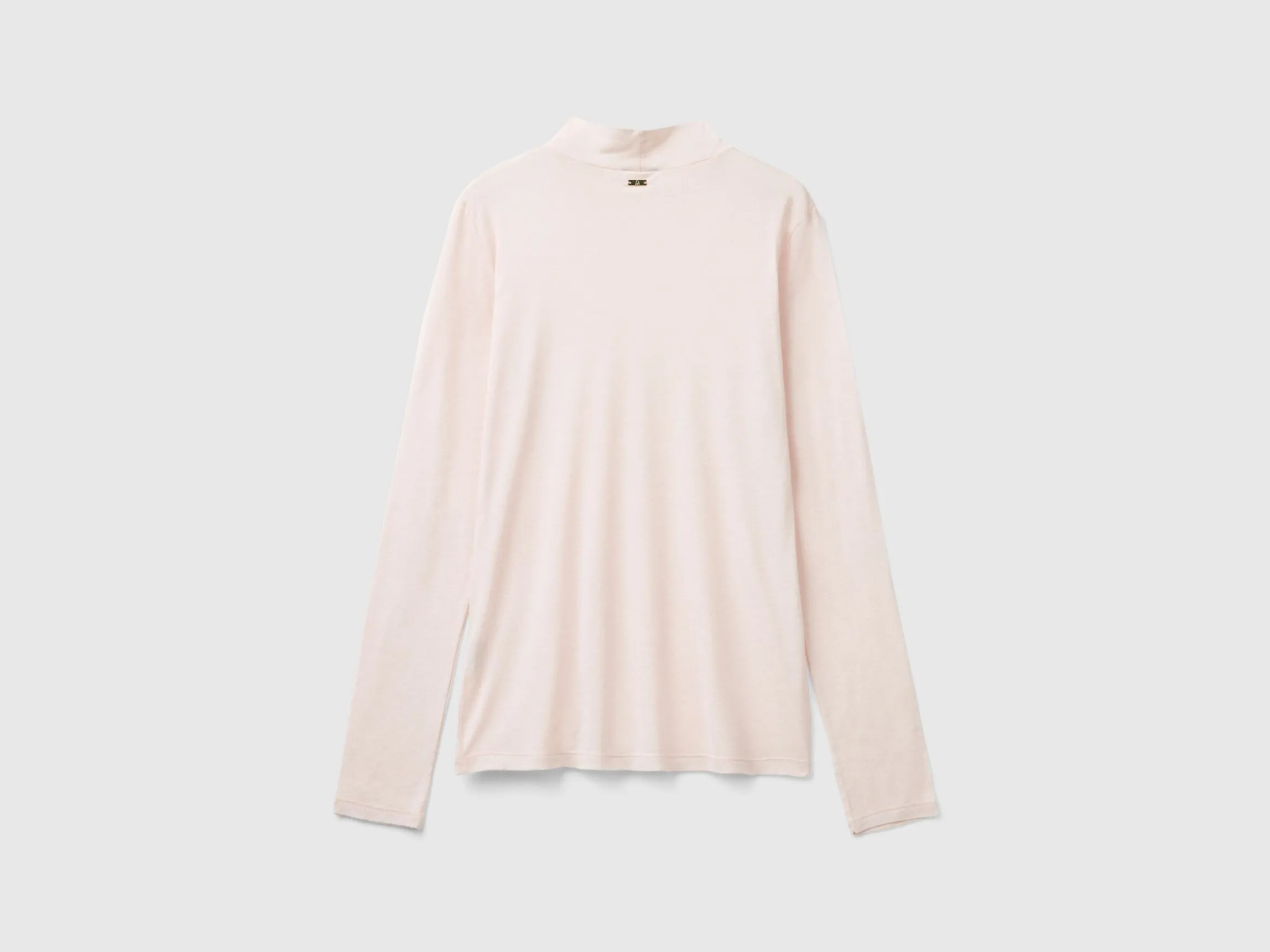 Turtleneck t-shirt in viscose and wool blend