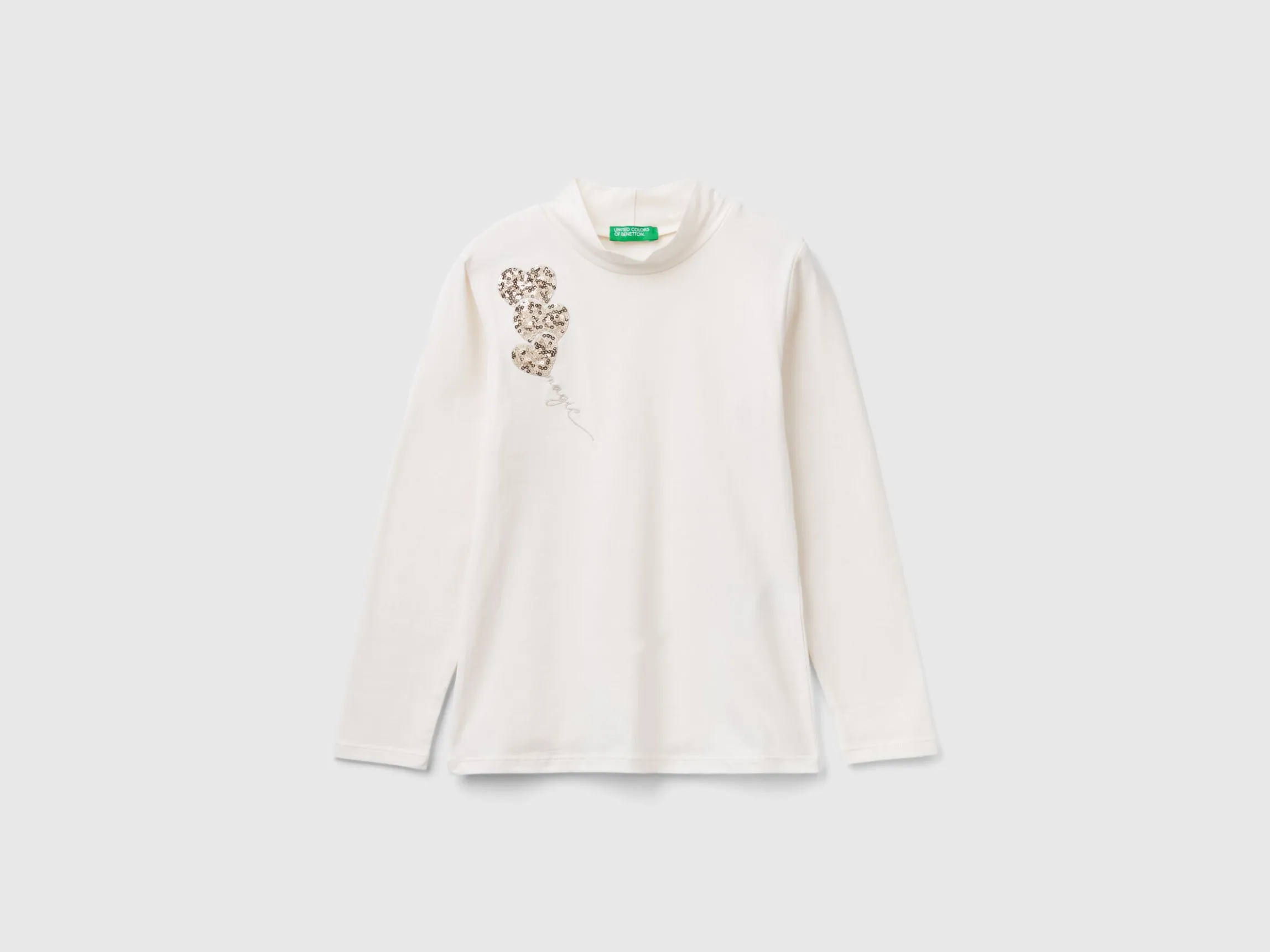 Turtleneck t-shirt with sequins