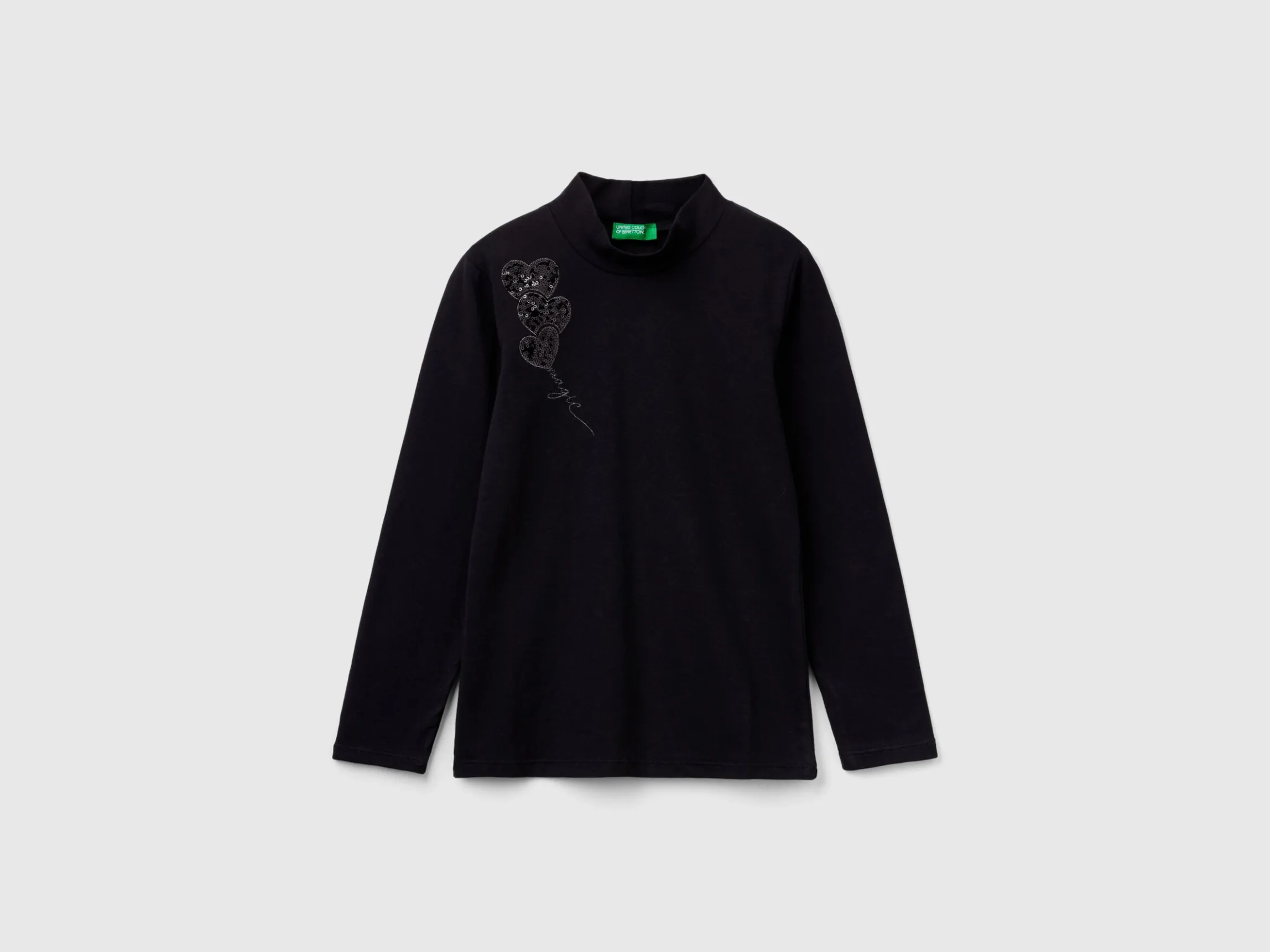 Turtleneck t-shirt with sequins
