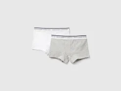 Two boxers with logoed elastic