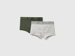 Two boxers with logoed elastic
