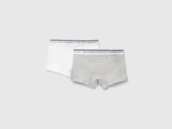 Two boxers with logoed elastic