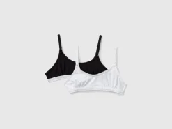 Two bras in stretch cotton