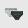 Two briefs with logoed elastic