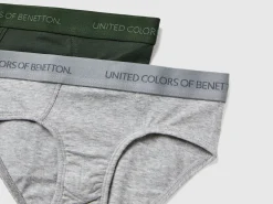 Two briefs with logoed elastic