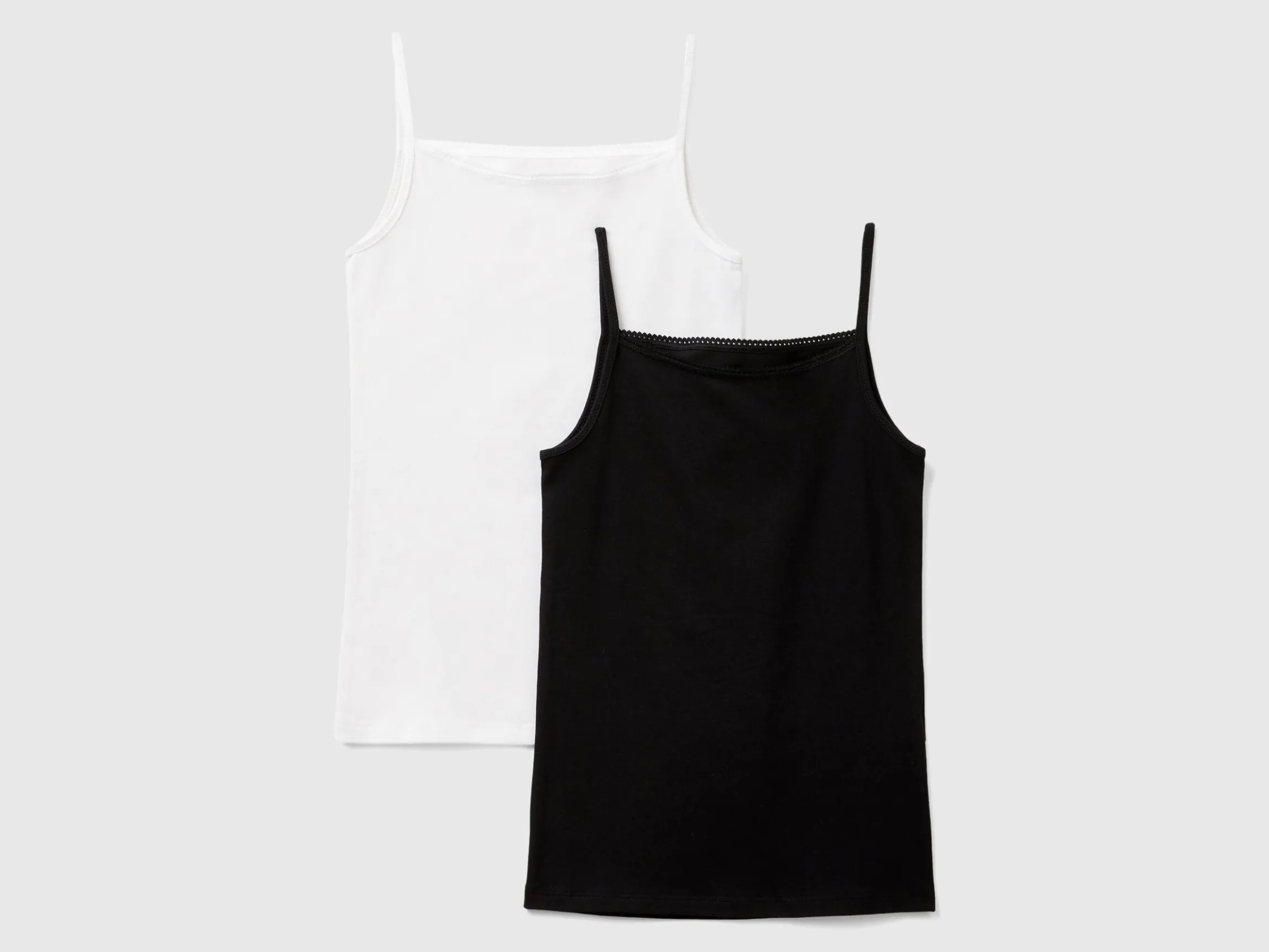 Two camisoles in stretch cotton