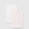 Two camisoles in stretch cotton