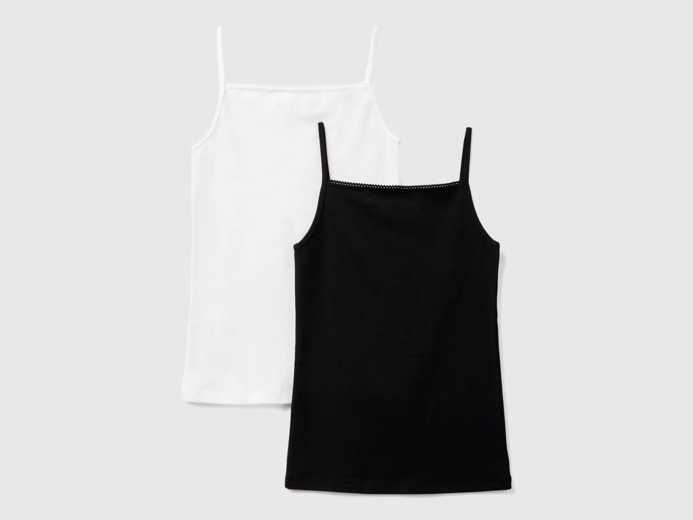 Two camisoles in stretch cotton